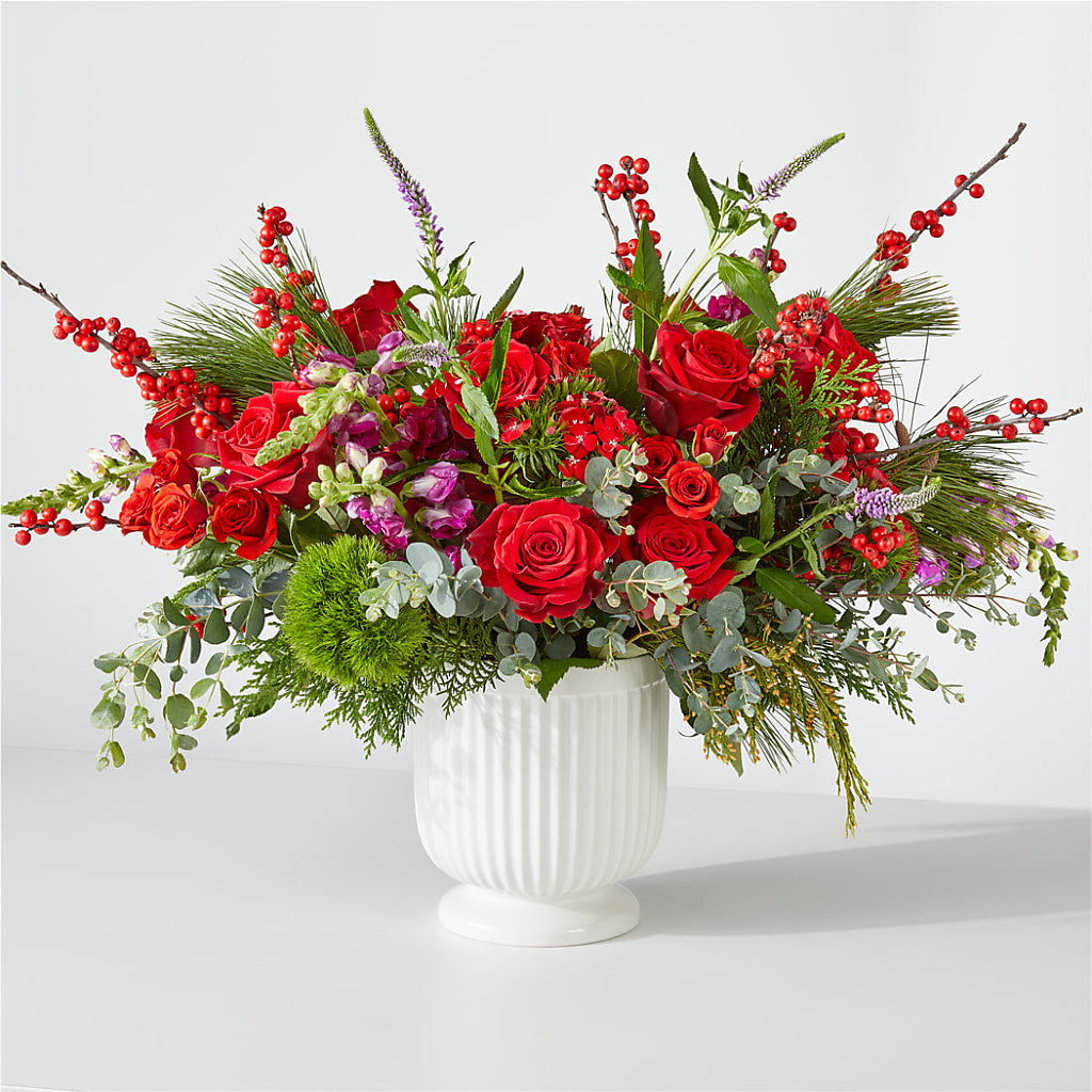 Big Red Bow Bouquet – A Floral Gallery, Clayton MO