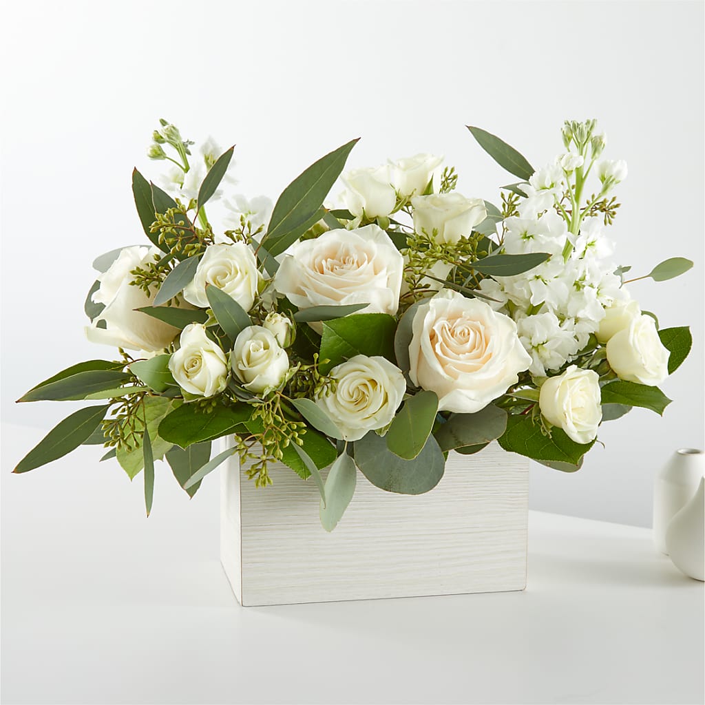 Fresh Linen Box Bouquet – A Floral Gallery, Clayton MO