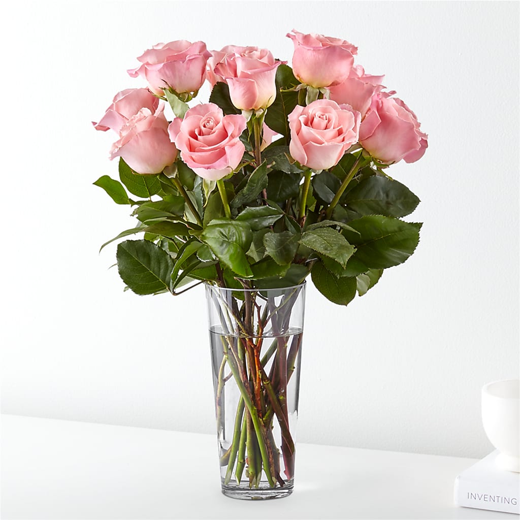 Long Stem Pink Rose Bouquet – A Floral Gallery, Clayton MO