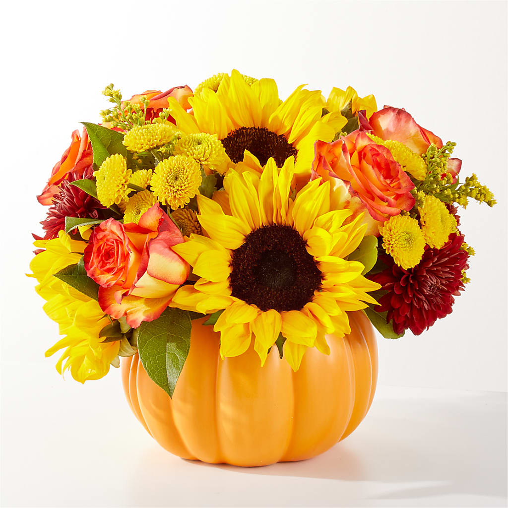 Golden Gourd Pumpkin Bouquet – A Floral Gallery, Clayton MO
