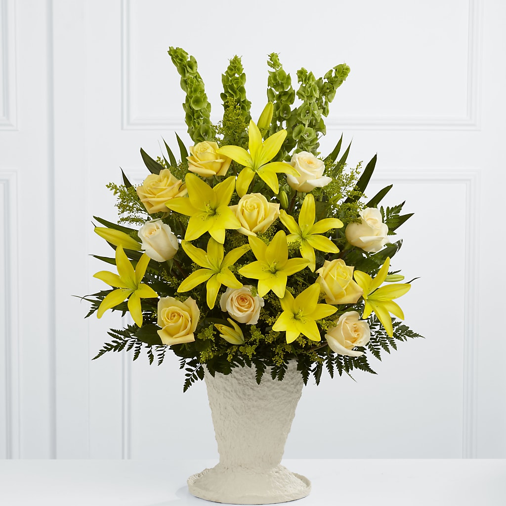 Golden Memories Arrangement – A Floral Gallery, Clayton MO