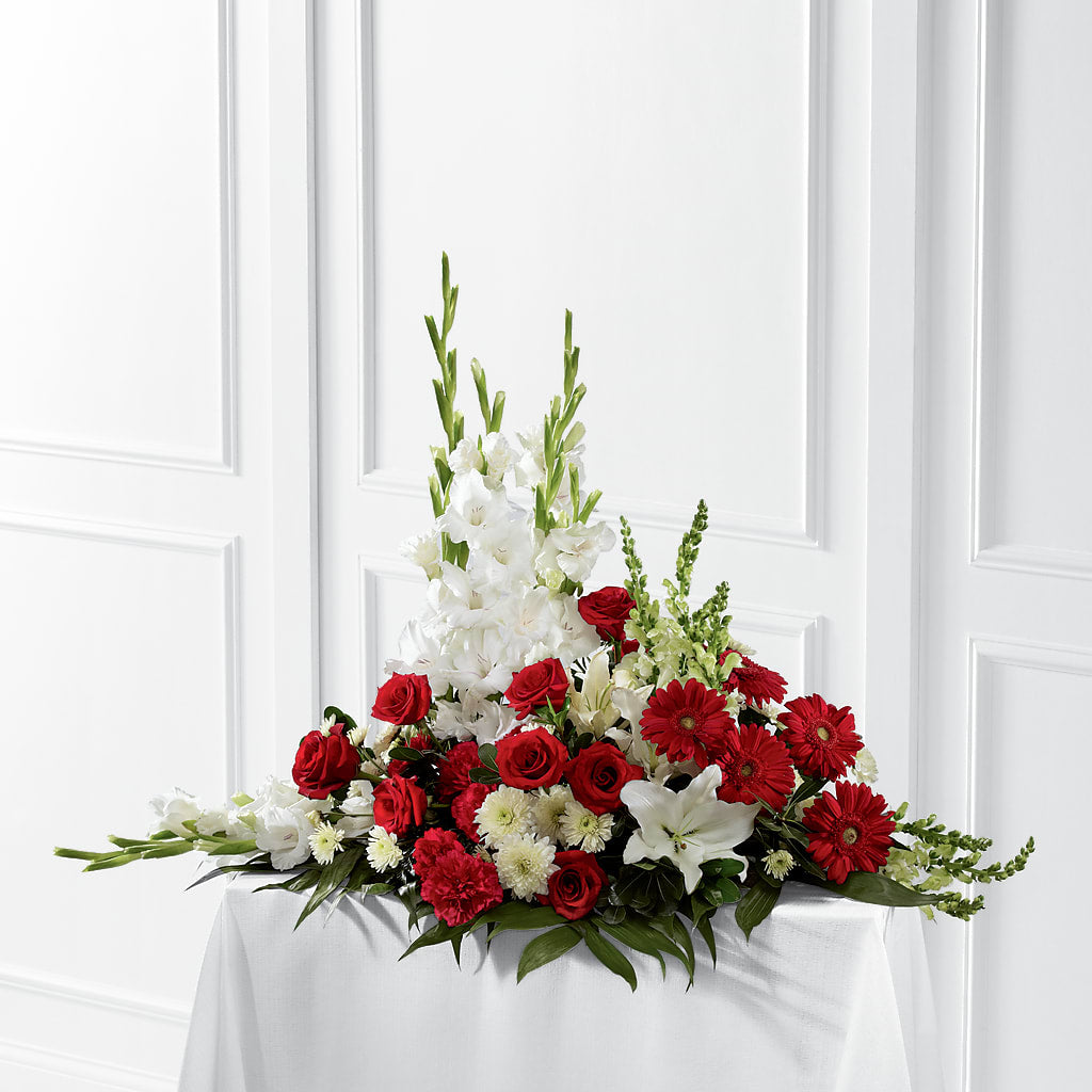 Crimson & White Arrangement – A Floral Gallery, Clayton MO