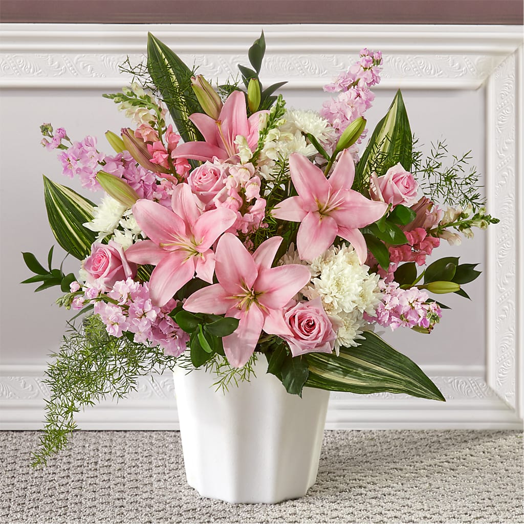 Simply Serene Floor Basket – A Floral Gallery, Clayton MO