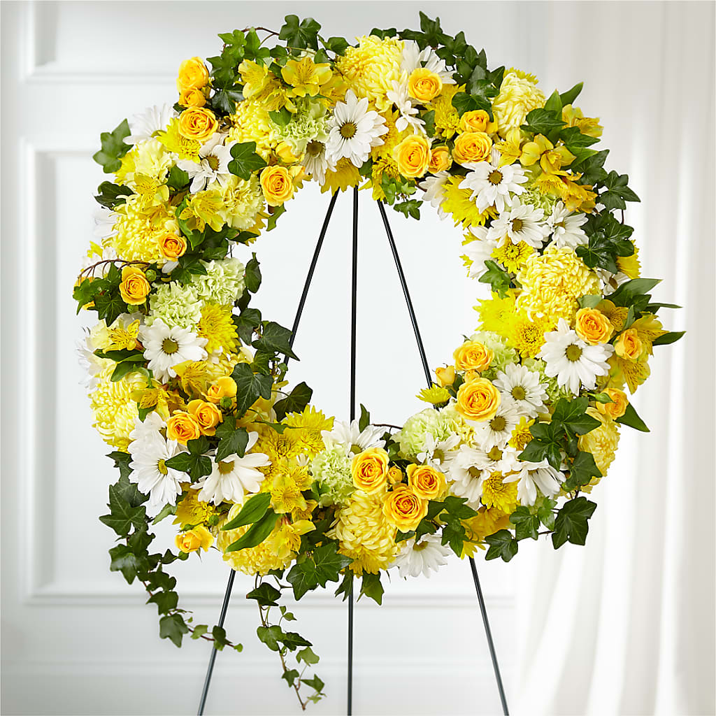 Golden Remembrance Wreath – A Floral Gallery, Clayton MO