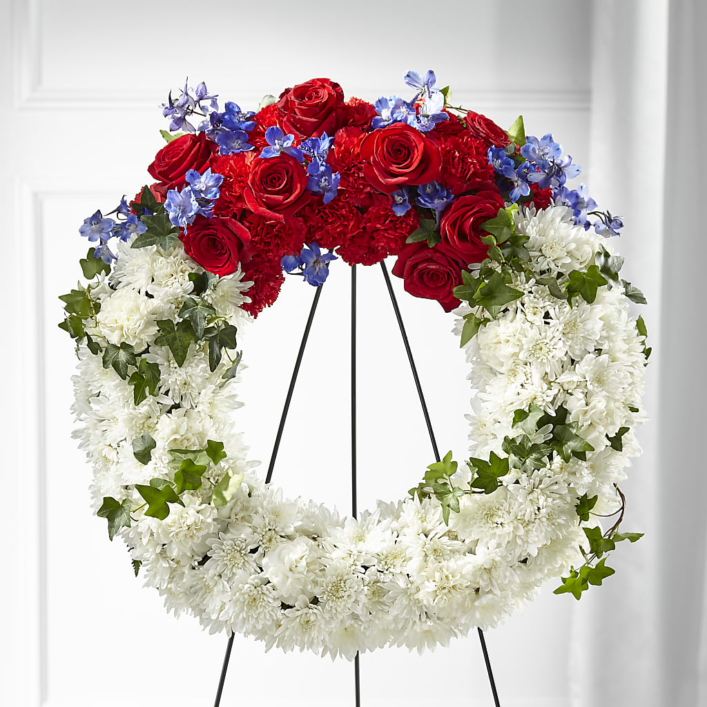 Patriotic Passion Wreath – A Floral Gallery, Clayton MO