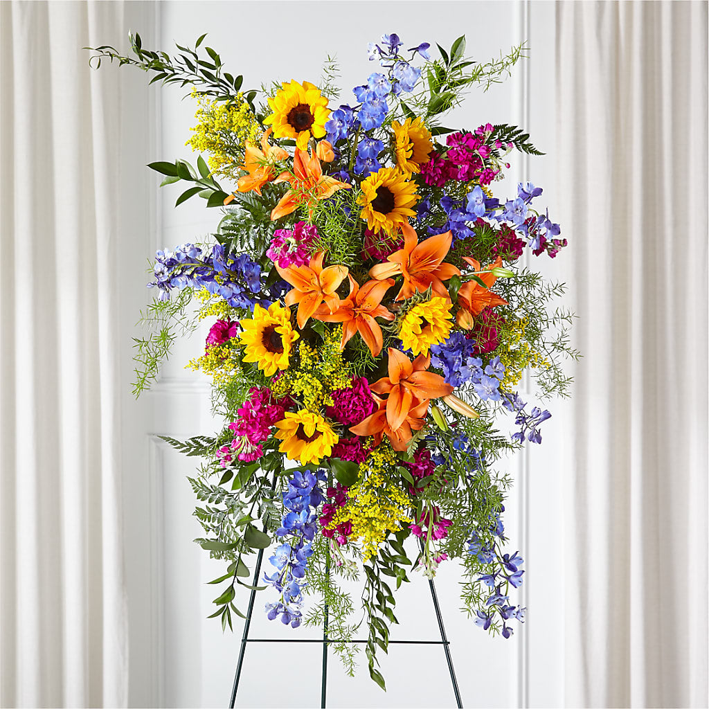 Sunlit Memories Standing Spray (Standard) – A Floral Gallery, Clayton MO