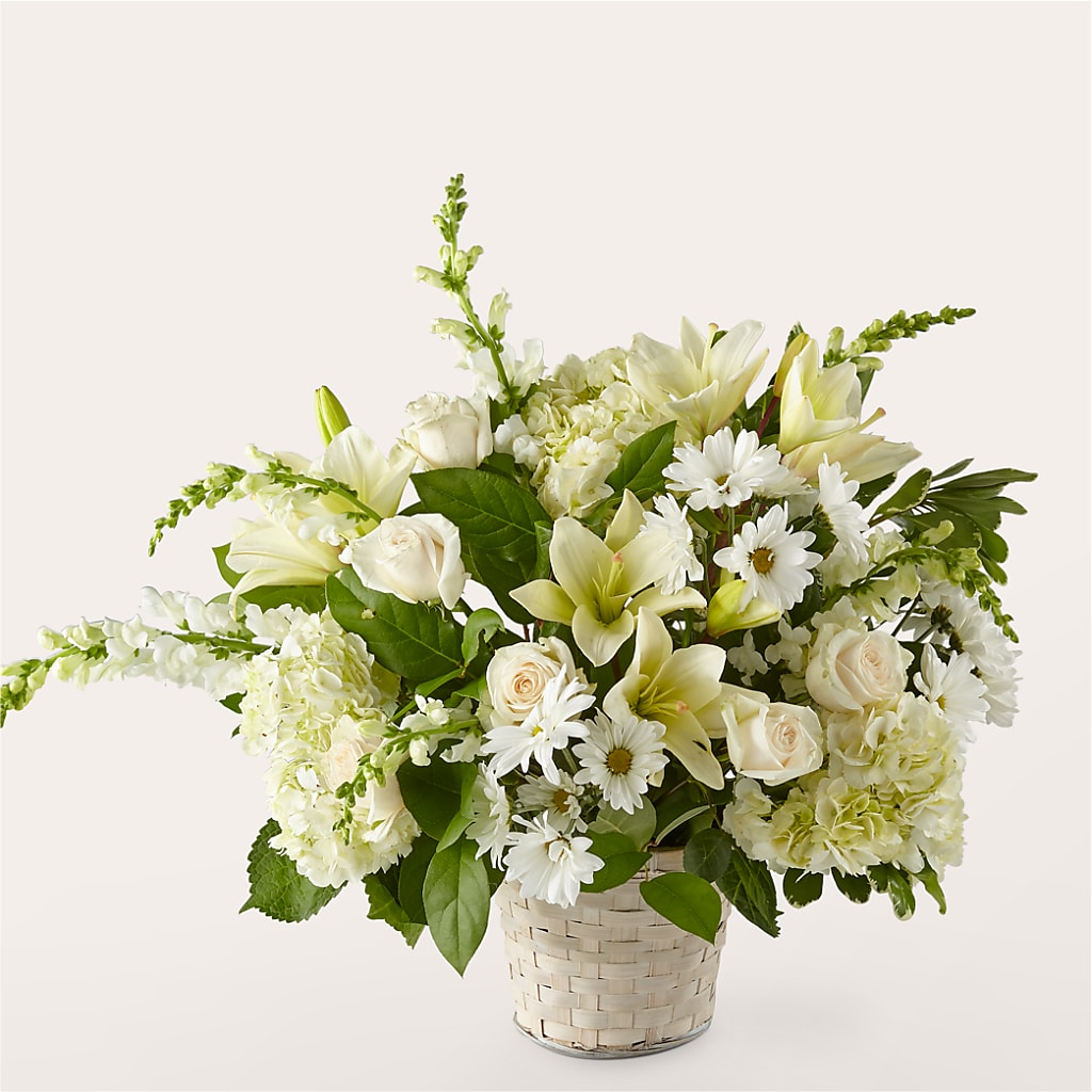 Ivory Elegance Floral Basket – A Floral Gallery, Clayton MO