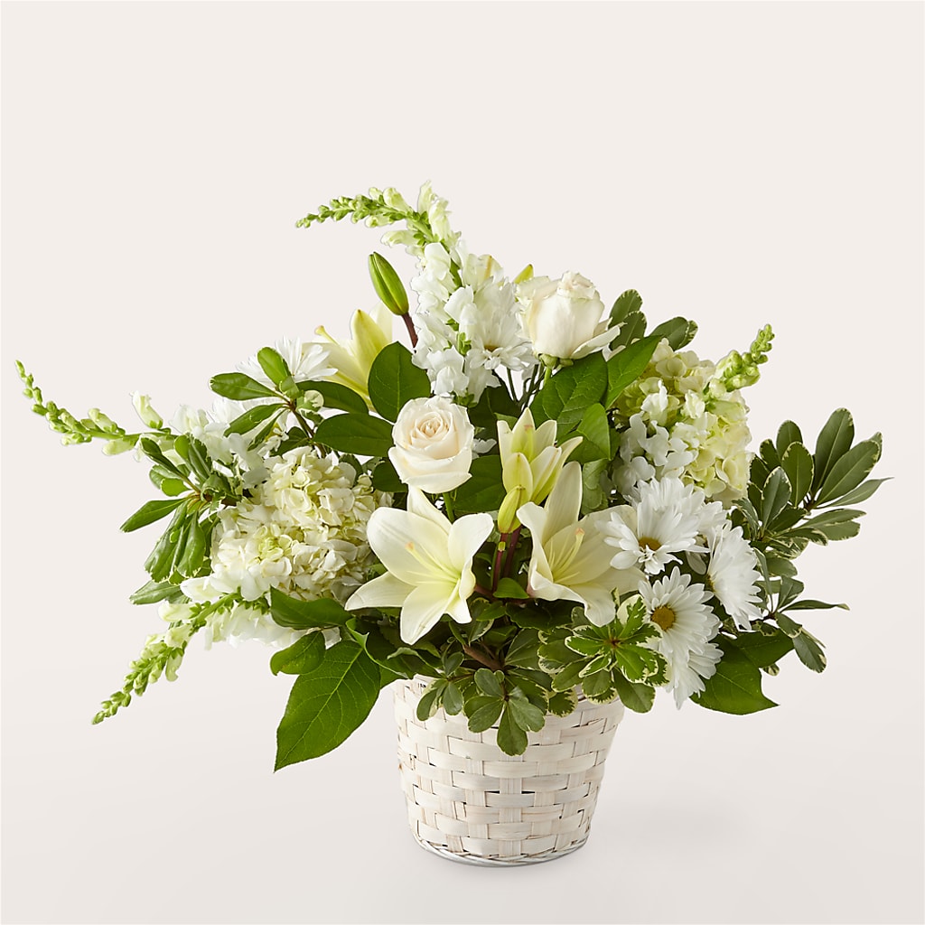 Ivory Elegance Floral Basket – A Floral Gallery, Clayton MO