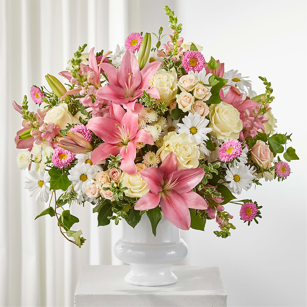 Empathetic Blooms Urn Arrangement – A Floral Gallery, Clayton MO