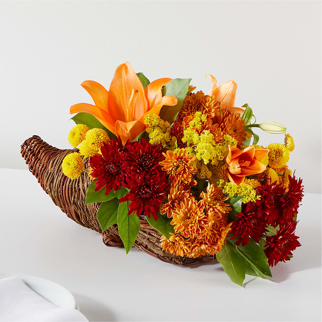 Bouquet of Blessings Cornucopia – A Floral Gallery, Clayton MO