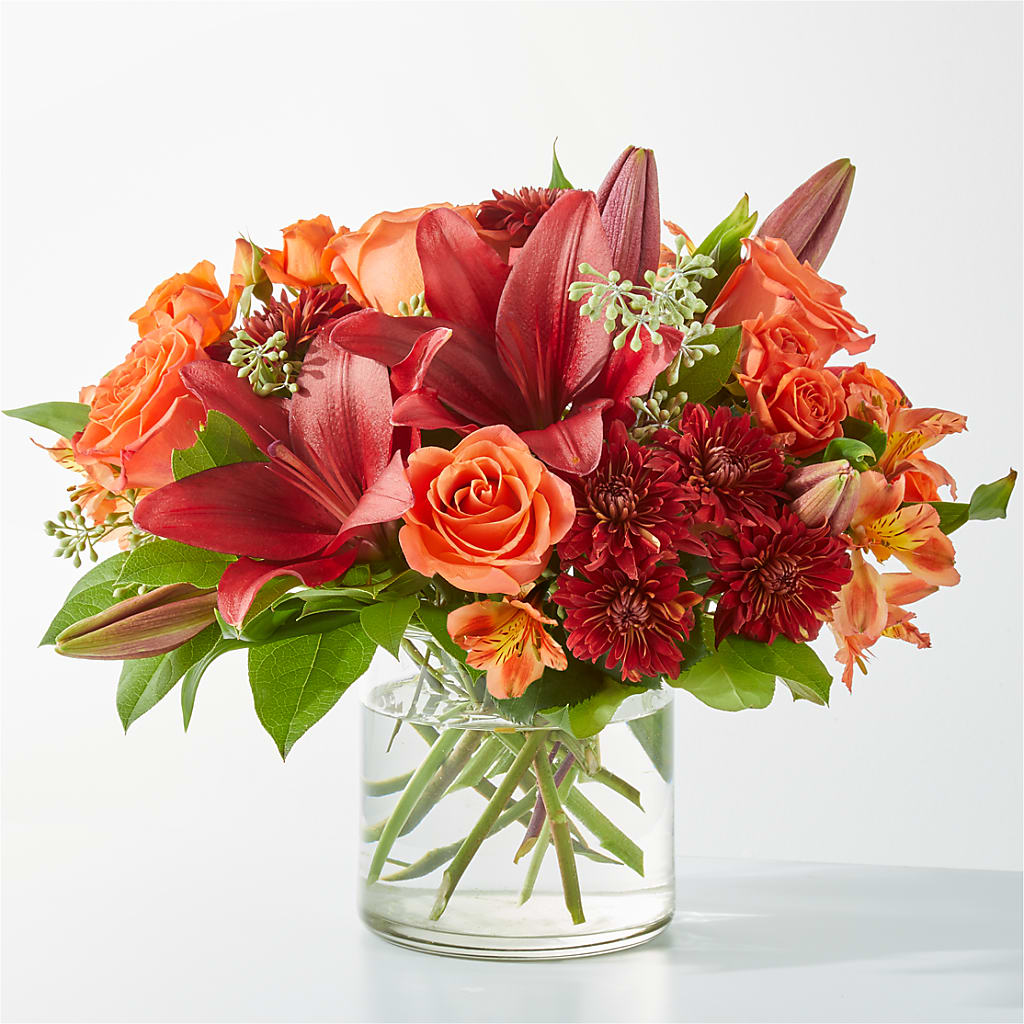 Crimson Leaves Bouquet – A Floral Gallery, Clayton MO