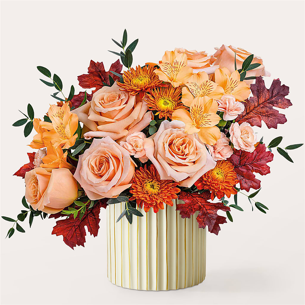 Spiced Latte Bouquet with Ivory Vase – A Floral Gallery, Clayton MO