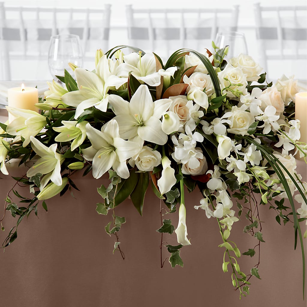White Linen Arrangement – A Floral Gallery, Clayton MO