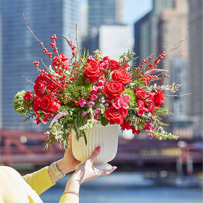 Big Red Bow Bouquet –  A Floral Gallery, Clayton MO