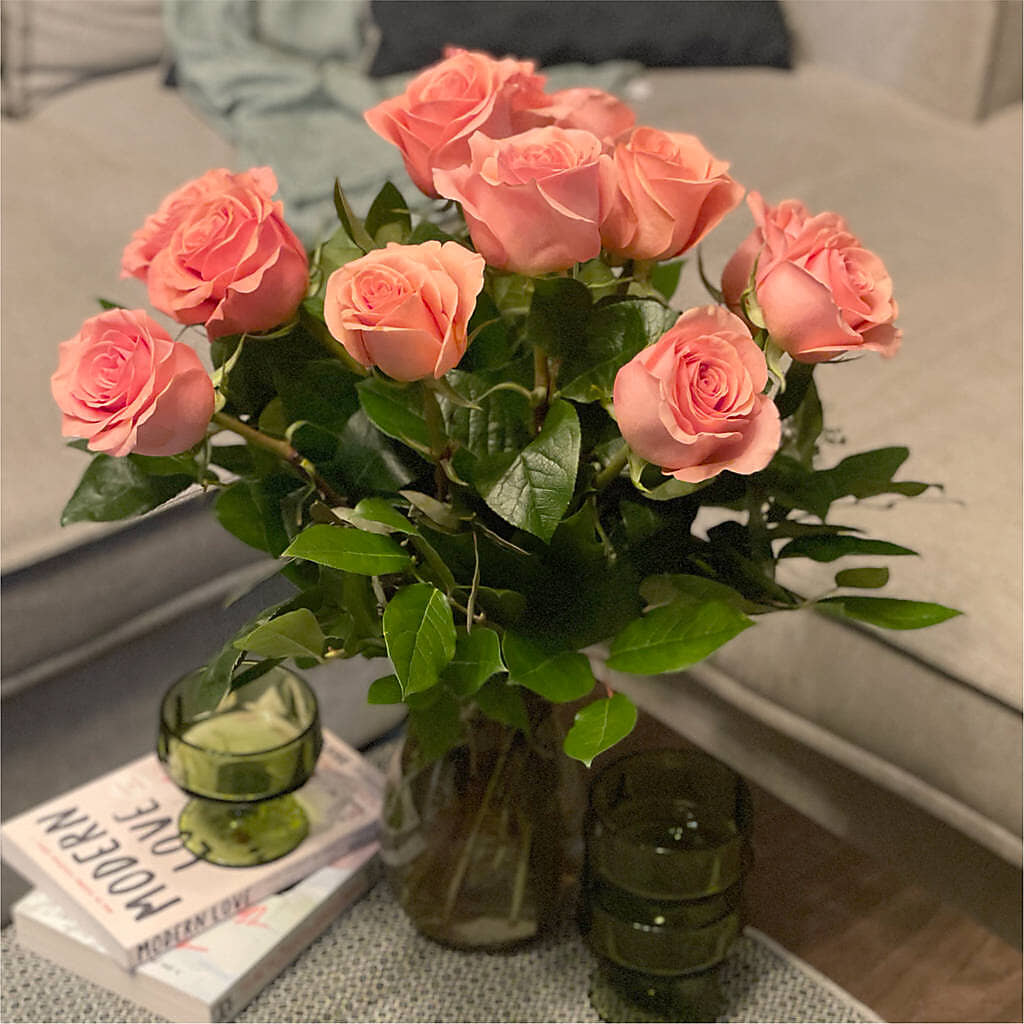 Long Stem Pink Rose Bouquet –  A Floral Gallery, Clayton MO