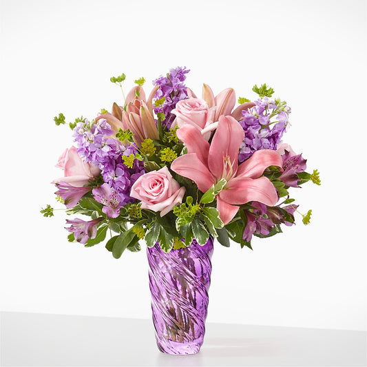 Precious Petals Bouquet with Luxe Swirl Vase –  A Floral Gallery, Clayton MO