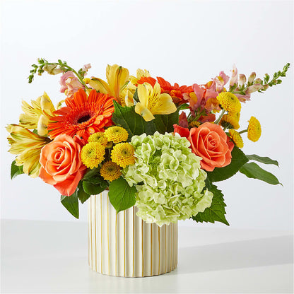 Autumn Sunshine Bouquet with Ivory Vase –  A Floral Gallery, Clayton MO