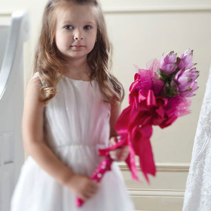 Sparkle Pink Flower Girl Bouquet –  A Floral Gallery, Clayton MO